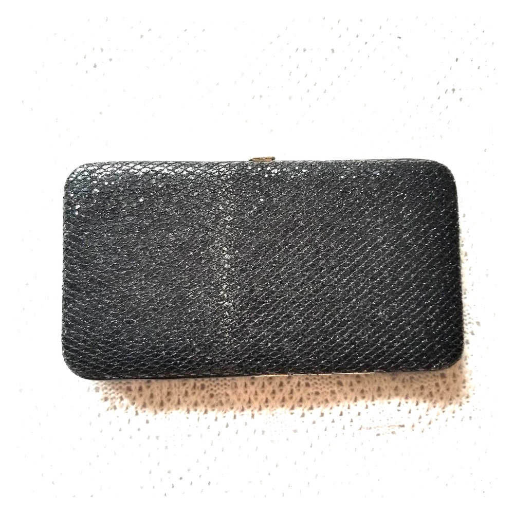 Black shimmer clutch style wallet